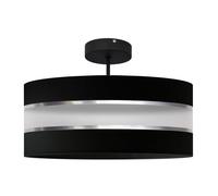 Netlighting Helen Cylindrical Pendant Ceiling Light Black Silver 40cm Netlighting Black