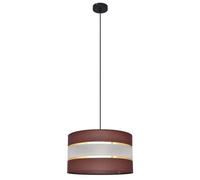 Netlighting Helen Cylindrical Pendant Ceiling Light Brown Gold Black 35cm Netlighting Brown