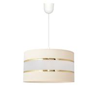 Netlighting Helen Cylindrical Pendant Ceiling Light Ecru Gold White 35cm in Beige Netlighting Beige