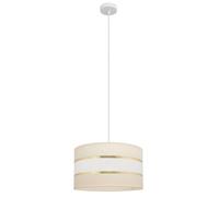 Netlighting Helen Cylindrical Pendant Ceiling Light Ecru Gold White 35cm in Beige Netlighting Beige