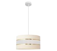 Netlighting Helen Cylindrical Pendant Ceiling Light Ecru Gold White 40cm in Beige Netlighting Beige