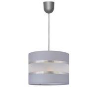 Netlighting Helen Cylindrical Pendant Ceiling Light Grey Silver 20cm Netlighting Grey