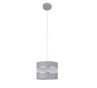 Netlighting Helen Cylindrical Pendant Ceiling Light Grey Silver 20cm Netlighting Grey