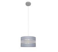 Netlighting Helen Cylindrical Pendant Ceiling Light Grey Silver 25cm Netlighting Grey