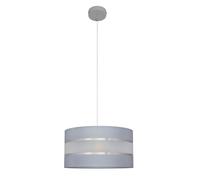 Netlighting Helen Cylindrical Pendant Ceiling Light Grey Silver 35cm Netlighting Grey