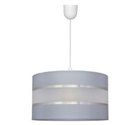 Netlighting Helen Cylindrical Pendant Ceiling Light Grey Silver 35cm Netlighting Grey