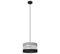 Netlighting Helen Cylindrical Pendant Ceiling Light Grey Silver Black 25cm Netlighting Grey