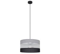 Netlighting Helen Cylindrical Pendant Ceiling Light Grey Silver Black 35cm Netlighting Grey
