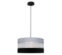 Netlighting Helen Cylindrical Pendant Ceiling Light Grey Silver Black 40cm Netlighting Grey