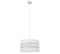 Netlighting Helen Cylindrical Pendant Ceiling Light White Gold 35cm Netlighting White