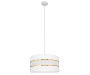 Netlighting Helen Cylindrical Pendant Ceiling Light White Gold 40cm Netlighting White