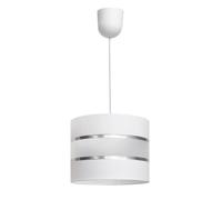 Netlighting Helen Cylindrical Pendant Ceiling Light White Silver 20cm Netlighting White