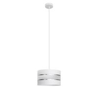 Netlighting Helen Cylindrical Pendant Ceiling Light White Silver 25cm Netlighting White