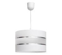 Netlighting Helen Cylindrical Pendant Ceiling Light White Silver 35cm Netlighting White