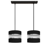 Netlighting Helen Straight Bar Pendant Ceiling Light Black Silver 45cm Netlighting Black