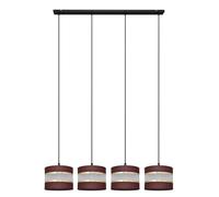 Netlighting Helen Straight Bar Pendant Ceiling Light Brown Gold Black 100cm Netlighting Brown