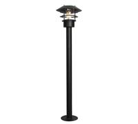 Netlighting Helsingor 1 Light Outdoor Coastal Bollard Lantern Black IP44 E27 Netlighting Black