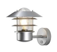 Netlighting Helsingor 1 Light Outdoor Lantern Light Silver with PIR Motion Sensor IP44 E27 Netlighting Silver