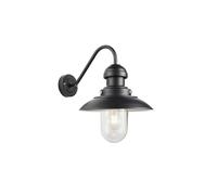 Netlighting Hereford Traditional Outdoor Dome Wall Light Matt Black Glass Shade IP44 Netlighting Black