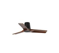 Netlighting Heywood Tub Small 3 Blade Ceiling Fan Matt Black Walnut in Brown Netlighting Brown