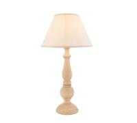 Netlighting Hidcote Wood Table Lamp Fabric Ivy Shade 30cm B22 in White Netlighting White