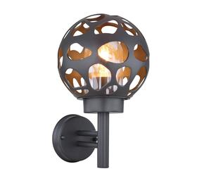 Netlighting Hilario Outdoor Globe Wall Lamp Anthracite IP44 1x E27 in Grey Netlighting Grey