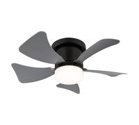 Netlighting Hines Ceiling Fan Black 5 Blade LED Dimmable 3000-6500K Remote in Grey Netlighting Grey