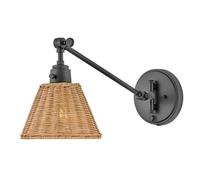 Netlighting Hinkley Arti Dome Wall Lamp Black Rattan Shade 1x E27 Netlighting Black