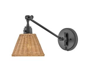Netlighting Hinkley Arti Dome Wall Lamp Black Rattan Shade 1x E27 Netlighting Black