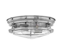 Netlighting Hinkley Hadrian 2 Light Flush Mount Chrome with Glass IP44 in Grey Netlighting Grey