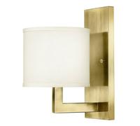 Netlighting Hinkley Hampton Wall Lamp with Shade Classic Brushed Brass 1x E27 in Yellow Netlighting Yellow