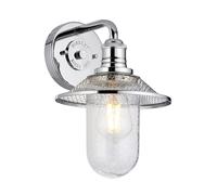 Netlighting Hinkley Rigby 1 Light Wall Light Polished Chrome IP44 in Grey Netlighting Grey