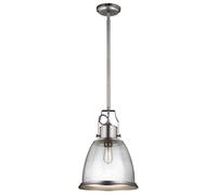 Elstead Lighting Hobson 1 Light Large Pendant Satin Nickel