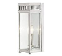 Netlighting Holborn 1 Light Outdoor Small Wall Half Lantern Light Polished Chrome IP44 E14 in Grey Netlighting Grey