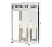 Netlighting Holborn 2 Light Outdoor Medium Wall Half Lantern Light Polished Chrome IP44 E14 in Grey Netlighting Grey