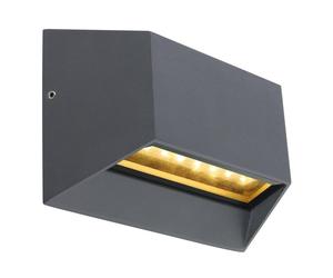 Netlighting Honna Outdoor Up Down Wall Lamp Anthracite IP54 Glass Shade LED 3000K in Grey Netlighting Grey