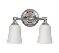Netlighting Huguenot Lake 2 Light Bathroom Over Mirror Light Polished Chrome IP44 G9 in Grey Netlighting Grey