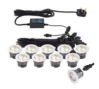 Netlighting Ikonpro Cct LED 10 Light Outdoor Recessed Light Kit Polished Stainless Steel Clear IP67 Netlighting Clear