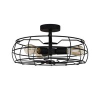 Netlighting Industrial & Retro Flush Ceiling Light Black 3 Light E27 Netlighting Black