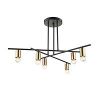 Netlighting Industrial & Retro Flush Ceiling Light Bronze Black 6 Light E27 Netlighting Bronze