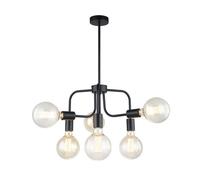 Netlighting Industrial & Retro Hanging Pendant Black 6 Light E27 Netlighting Black