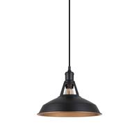 Netlighting Industrial & Retro Hanging Pendant Black Black Gold Shade E27 Netlighting Black