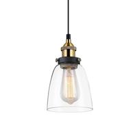 Netlighting Industrial & Retro Hanging Pendant Black Gold Shade E27 Dimmable Netlighting Black
