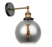 Netlighting Industrial & Retro Wall Lamp Black Gold Smoky Shade E27 Dimmable Netlighting Black