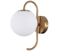 Netlighting Industrial & Retro Wall Lamp Honey Brass 1 Light with White Shade G9 in Yellow Netlighting Yellow