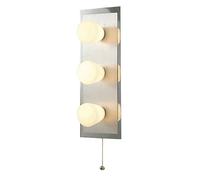 Netlighting IP44 Cone Wall Lamp Pull Cord Switch 3 Light G9 Chrome & Aluminium in Grey Netlighting Grey