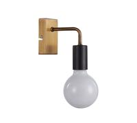 Netlighting Irina Industrial Retro 1 Light Wall Lamp E27 in Gold Netlighting Gold