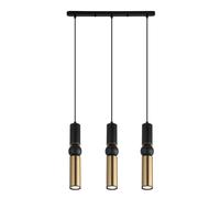 Netlighting Isidora Modern 3 Light Bar Pendant Ceiling Light GU10 in Black Netlighting Black