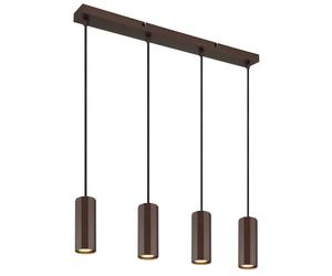 Netlighting James Bar Pendant Ceiling Light Bronze Colored Matt 4x GU10 in Brown Netlighting Brown