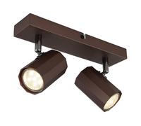 Netlighting James Twin Ceiling Spotlight Bronze Colored Matt 2x GU10 in Brown Netlighting Brown